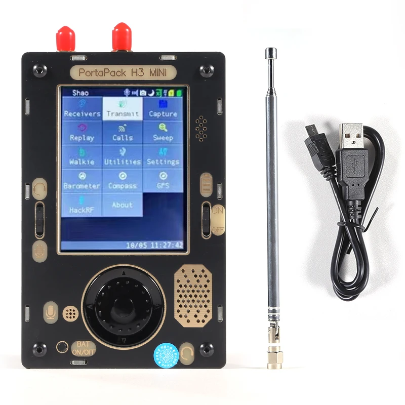 Original Shao's PortaPack H3 MINI + HackRF One SDR + Antenna + Bag SSTV/NOAA/Morse RX Built-in Barometer Compass GPS Receiver