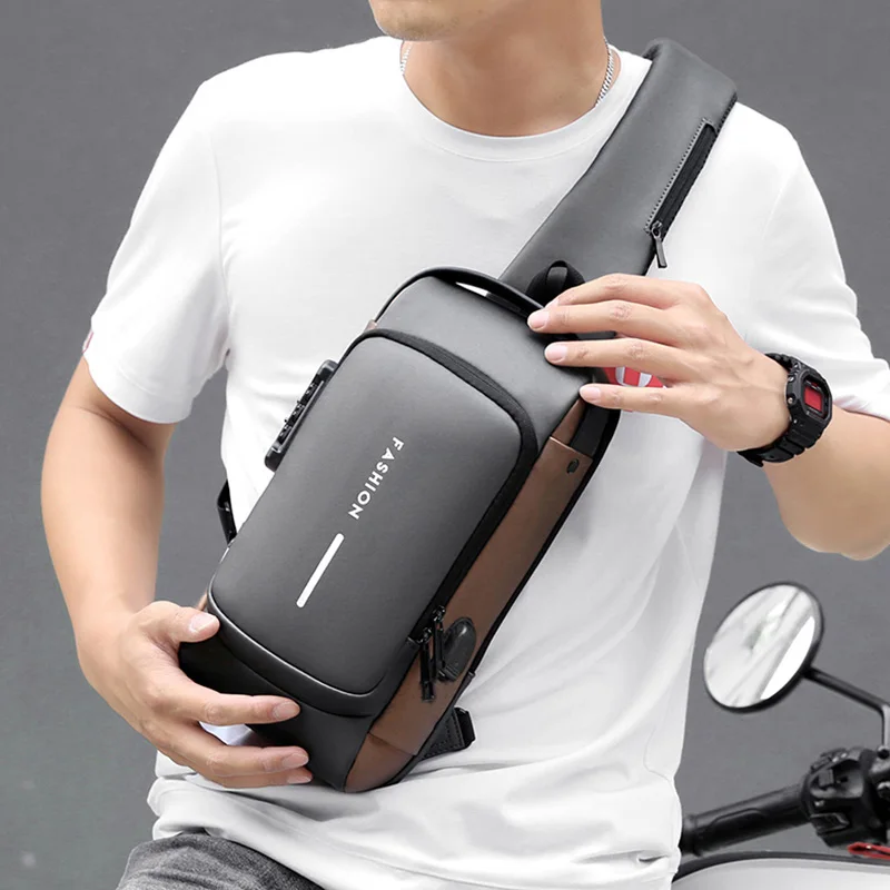 

Body For Messenger Men's Man Shoulder Pack Crossbody Male Chest Bags Pack Sling Travel Multifunction Cross Anti-theft Bag