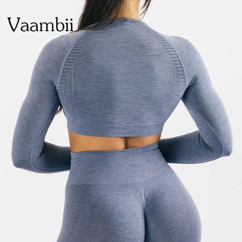 

New 2022 Sport Set Long Sleeve Crop Top Shorts Yoga Set Seamless Fitness Clothing Sports Sets For Women Workout Clothes Wear