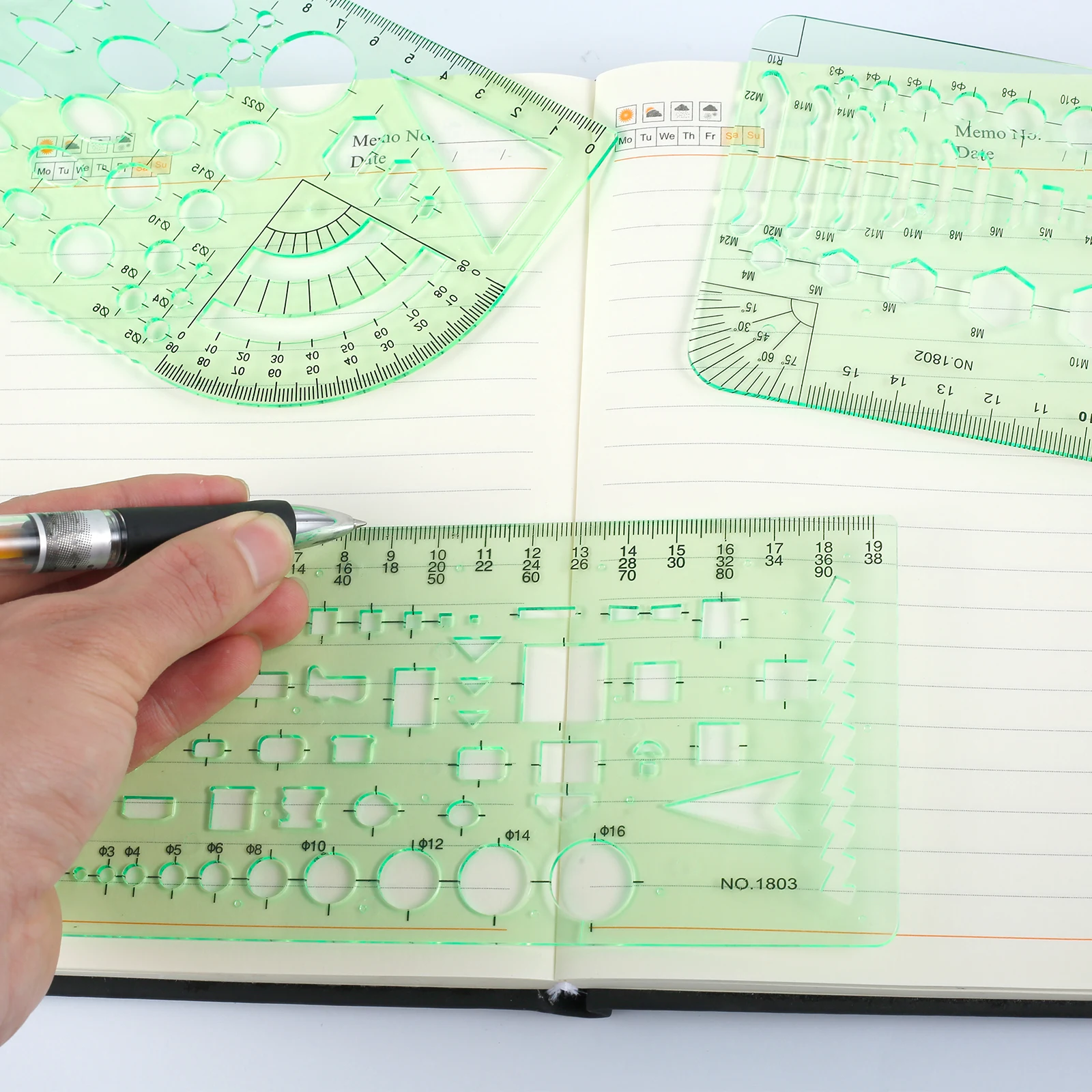 Набор Из 11 Шаблонов Для Измерения Геометрических Узоров Рисования