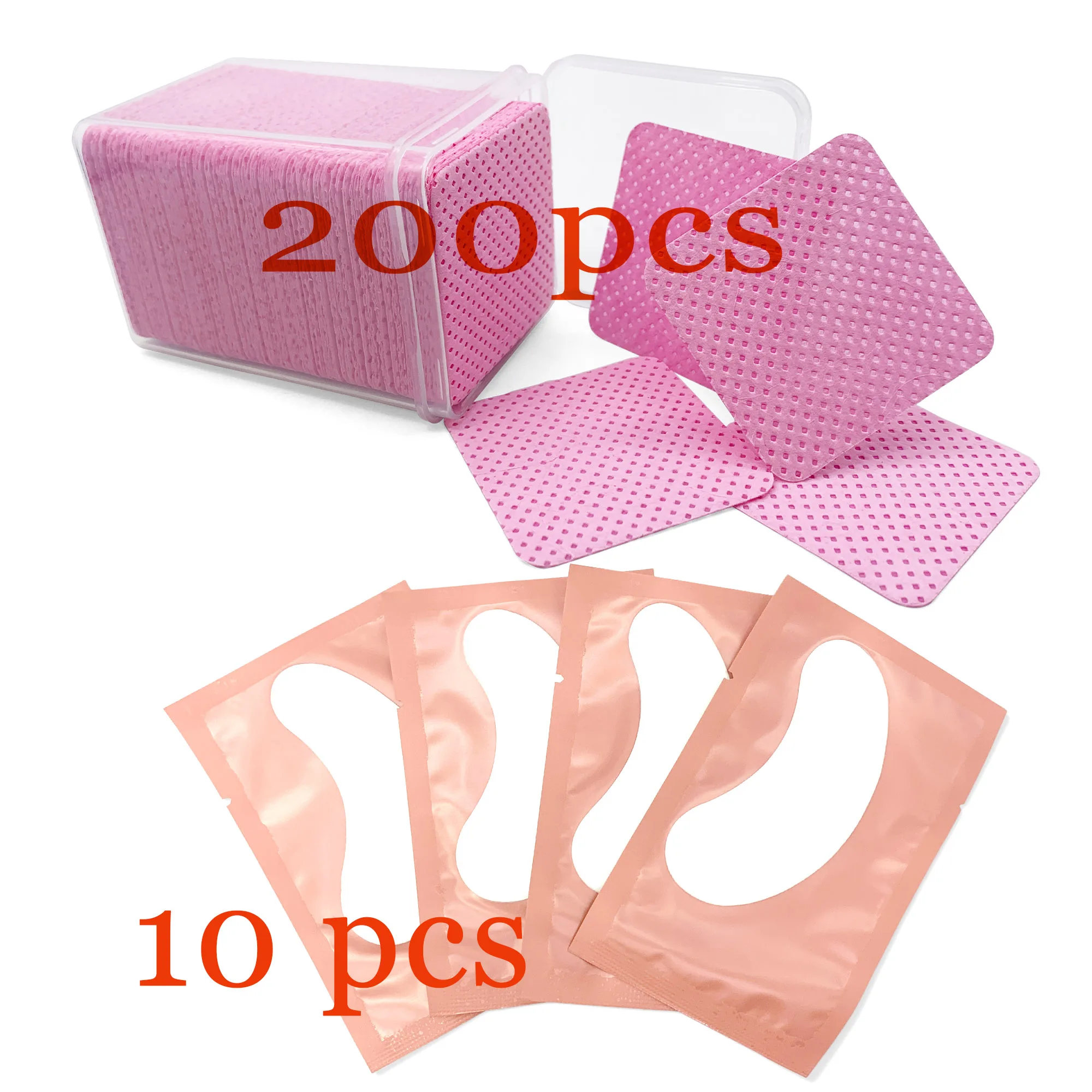 

210pcs/Pack Wipes Paper Cotton Eyelash Glue Remover Bottle Prevent Clogging Glue Cleaner Pads Eyelash Extensions Patches