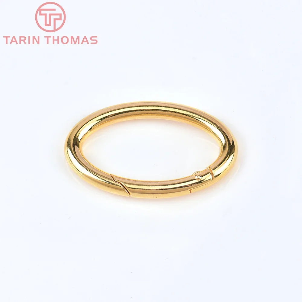 (5742) 2 шт. 29 5x48 мм 24-каратного золота латунная овальная застежка-лобстер высокое