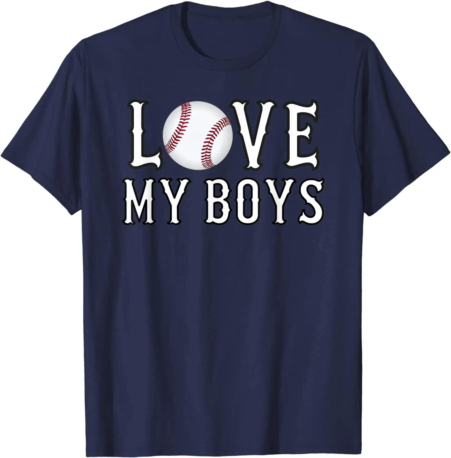 

Baseball Mom Shirt - I Love My Boys Baseball Shirt for Moms Print Tshirts Casual Loose Cotton Tshirt