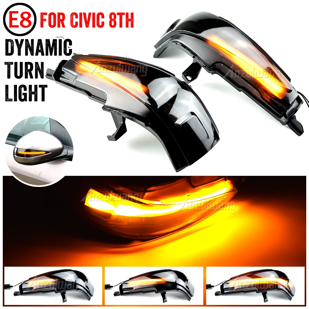 

2PCS LED Dynamic Turn Signal Light for Honda Civic 8th MK8 FG1 FG2 FA 1 2 3 4 FD 1 2 3 4 5 6 7 Mirror Indicator Blinker Lamp