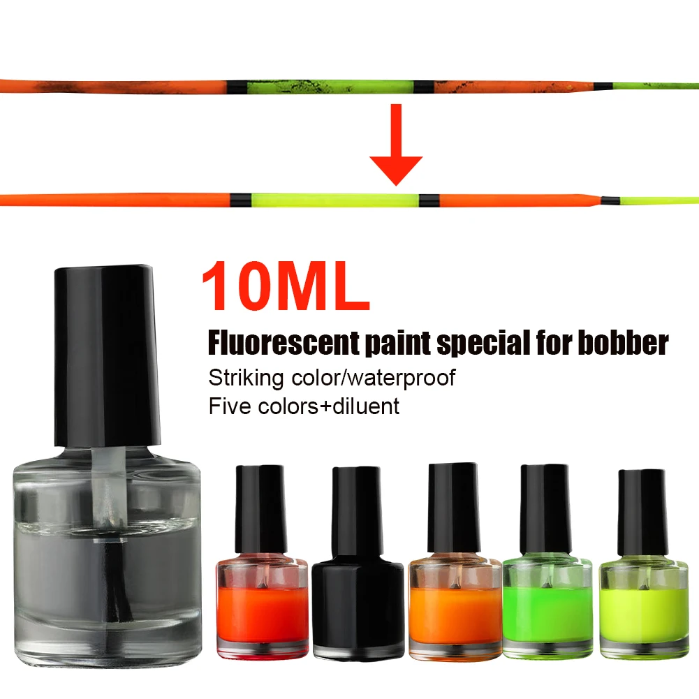 

10ml Fishing Floats Fluorescent Paint DIY Floats Tail Painting Indicator Visualable Fishing Tackle Repair Tools Accessories