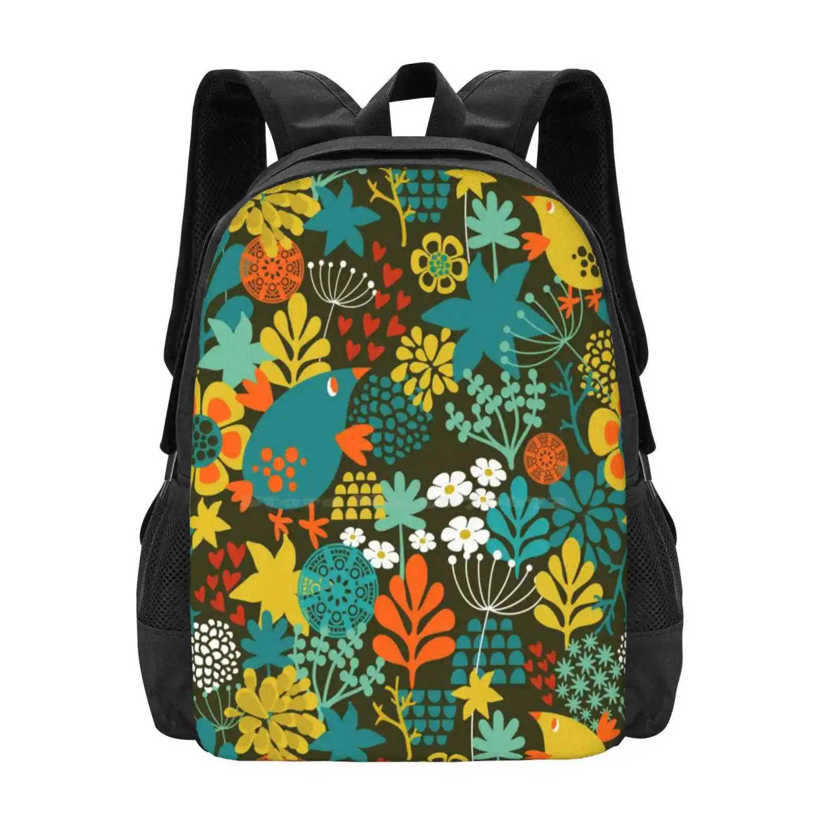 

Summer Romance 3D Print Design Backpack Student Bag Abstract Animal Autumn Backdrop Background Berries Bird Branches Cartoon