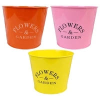 3pcs container rustic flower bucket chic flower vase planter pot for home garden flower container
