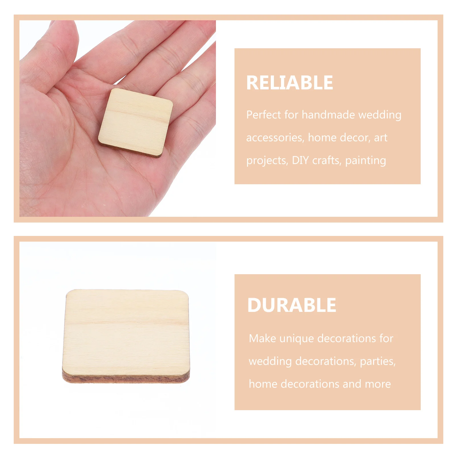 100 шт. пустые доски квадратные этикетки деревянные чипсы маленькие блоки