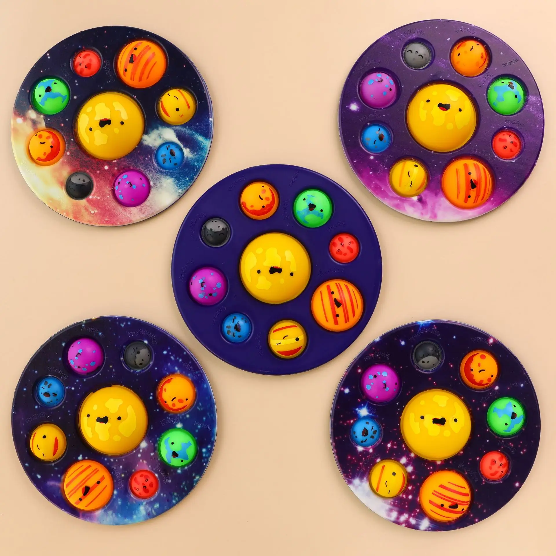 New Fashion Planet Painting Soft Squishy Press Push Bubble Anti-Stress Relieve Fidgets Adult Child Sensory Squeeze Toy for Kids