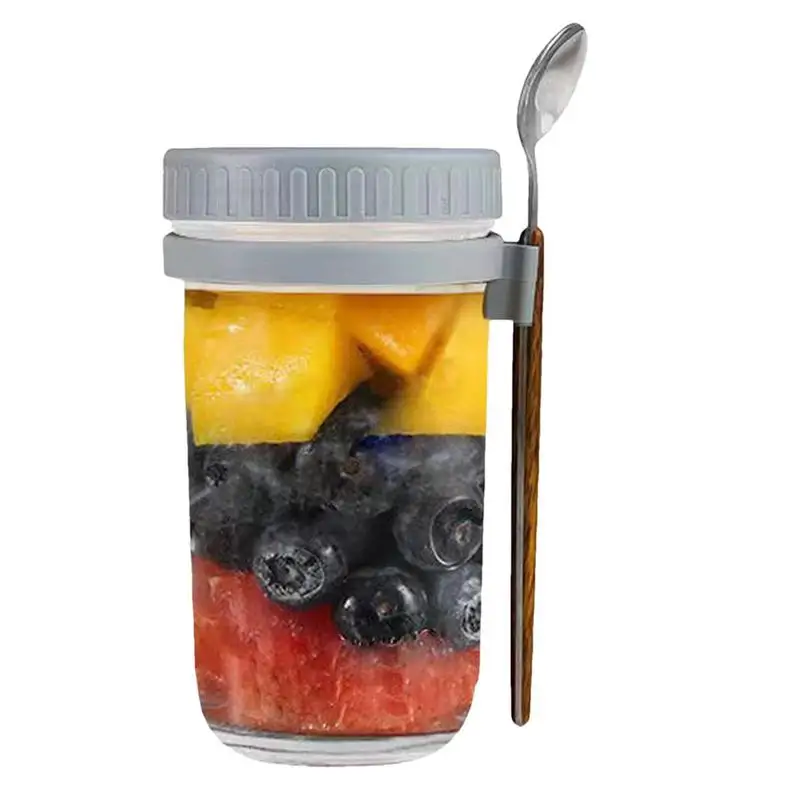 

Jars For Overnight Oats Yogurt Parfait Containers With Lids And Spoon Airtight Glass Jars Food Storage Containers For Coffee