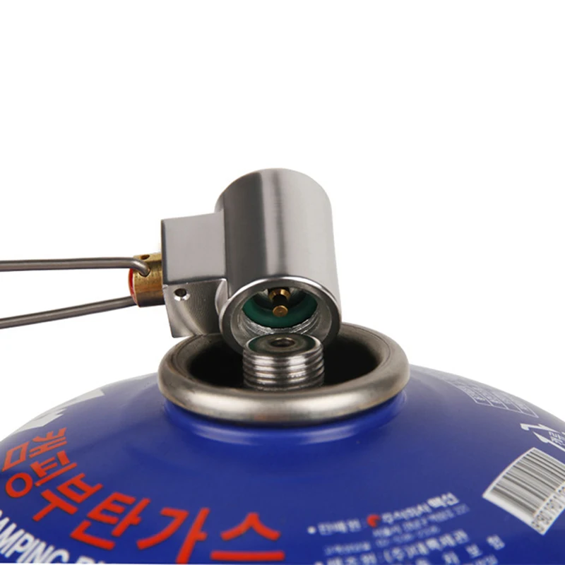 

Серебристый открытый газовый баллон, надувной клапан, плоский бензобак, адаптер для взаимной зарядки, аксессуары для кемпинга, плиты