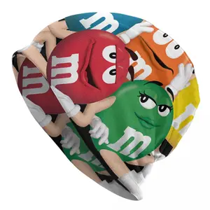 Imported M Chocolate Candy Cartoon Colorful Autumn Spring Hats Novelty Thin Hat Bonnet Special Skullies Beani
