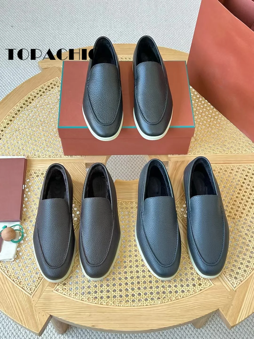 10.26 TOPACHIC-Мужские кроссовки из натуральной кожи зимняя шерстяная плюшевая теплая