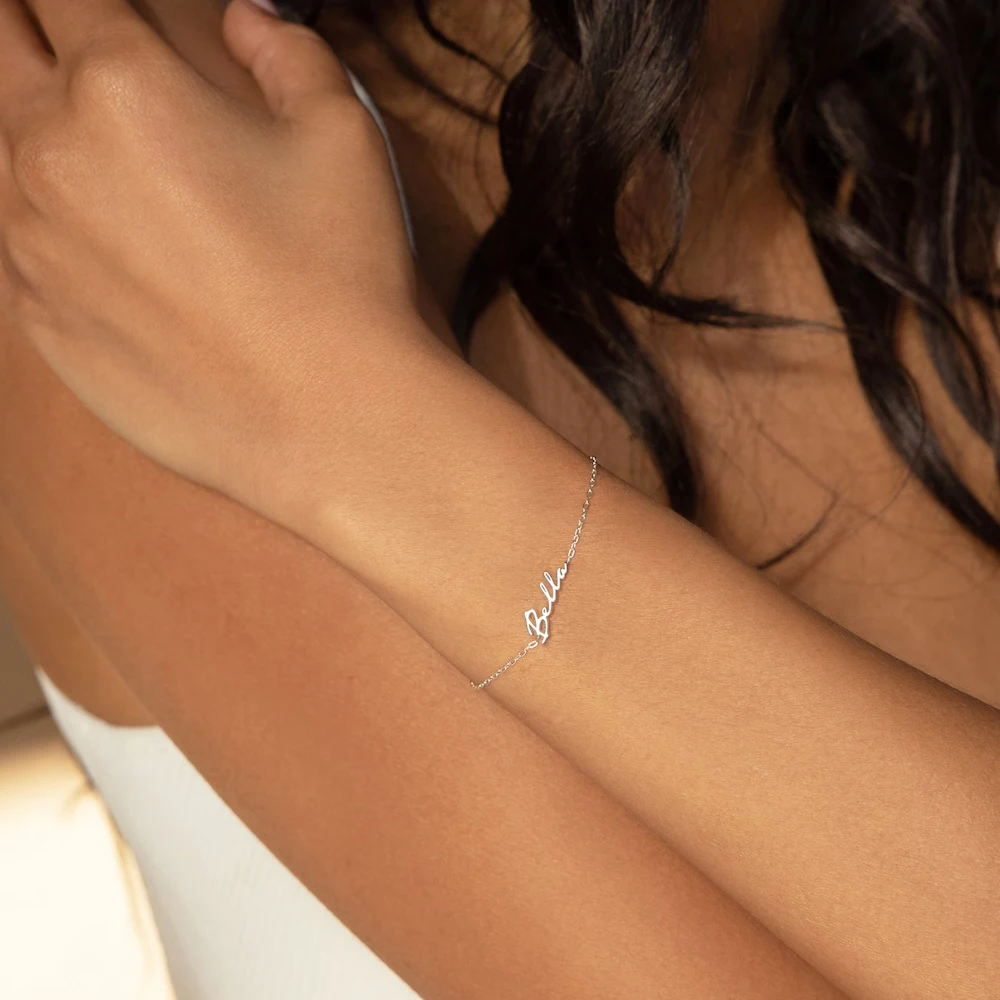 Индивидуальный Женский браслет eManco с именем золотого цвета индивидуальные буквы