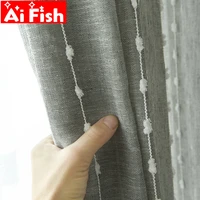 white linen window screens vertical stripes with cotton ball tulle curtains for living room modern gray tulle cortinas my350c