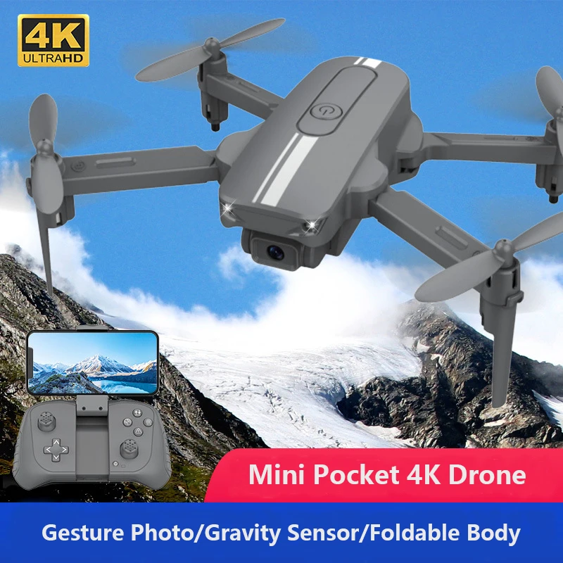 Электрический мини-Дрон S17 RC складной Квадрокоптер с дистанционным управлением 4K