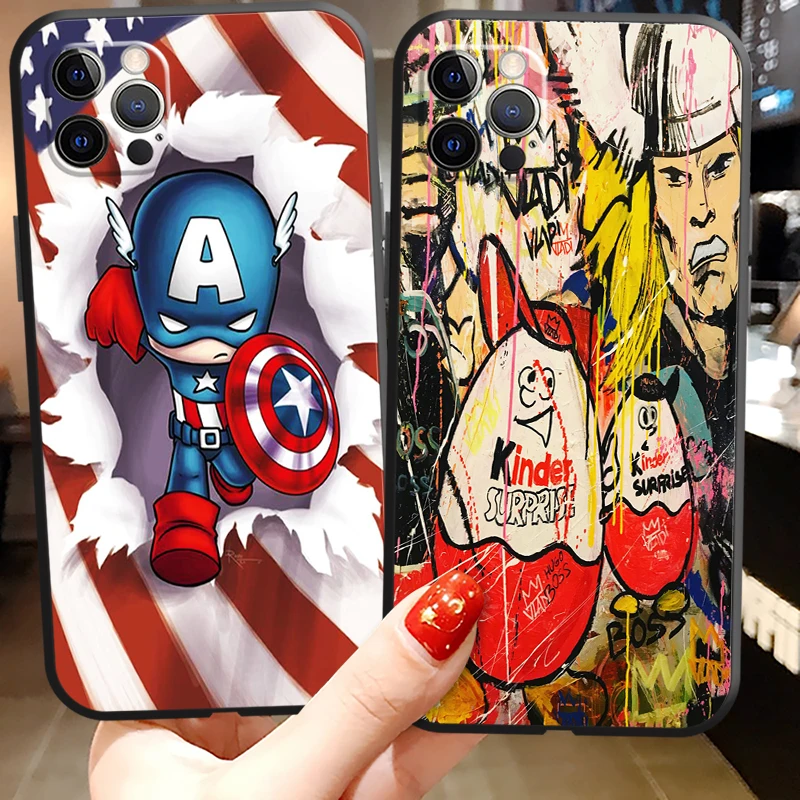 

Marvel Avengers Phone Cases For iPhone 11 12 Pro MAX 6S 7 8 Plus XS MAX 12 13 Mini X XR SE 2020 Coque Back Cover Soft TPU