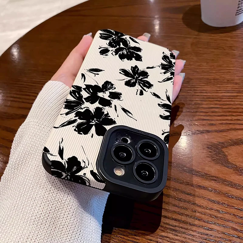 Чехол-накладка в стиле ретро с цветами для iPhone 15Pro 14Pro 12Pro 13Pro 11Pro 14Plus 15Plus 11 12 13 14 15 Pro