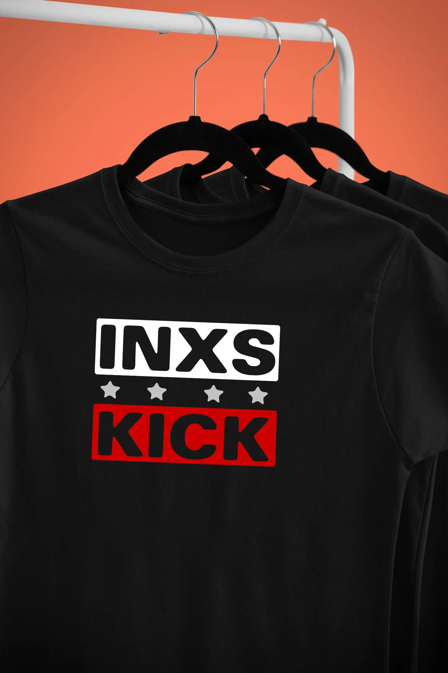 Мужская и женская футболка с логотипом Inxs Kick черная размер S-5XL унисекс лучший