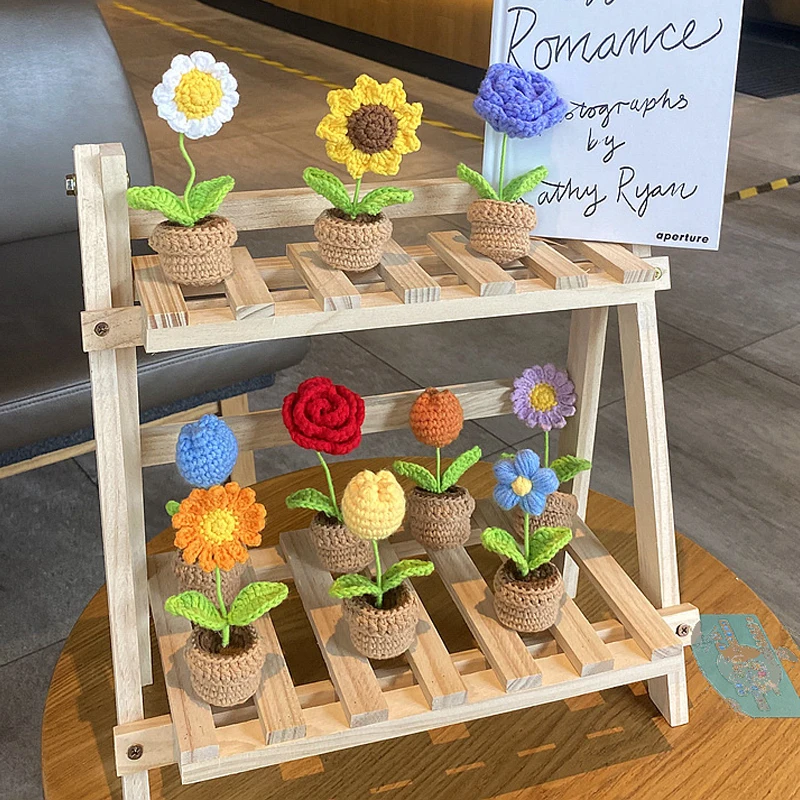 

Вязаный крючком цветок маргаритка искусственные цветы ручная вязка цветок домашний вязаный крючком цветок украшение для стола автомобиля дома