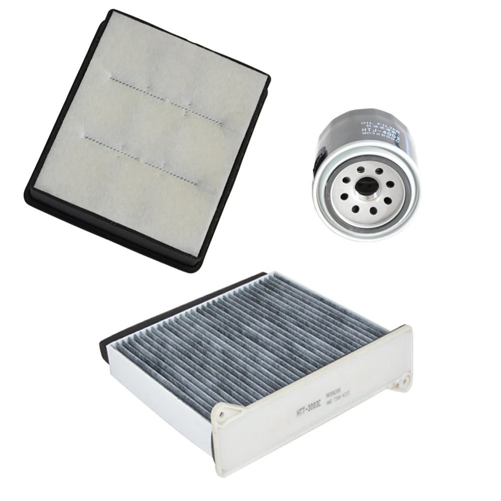 Фото Комплект из 3 фильтров для Mitsubishi LANCER EVO 2.0T 2000-2006/Outlander 2.4L 2003-2008: воздушный, салонный и масляный фильтры MR373756, MR398288 №1