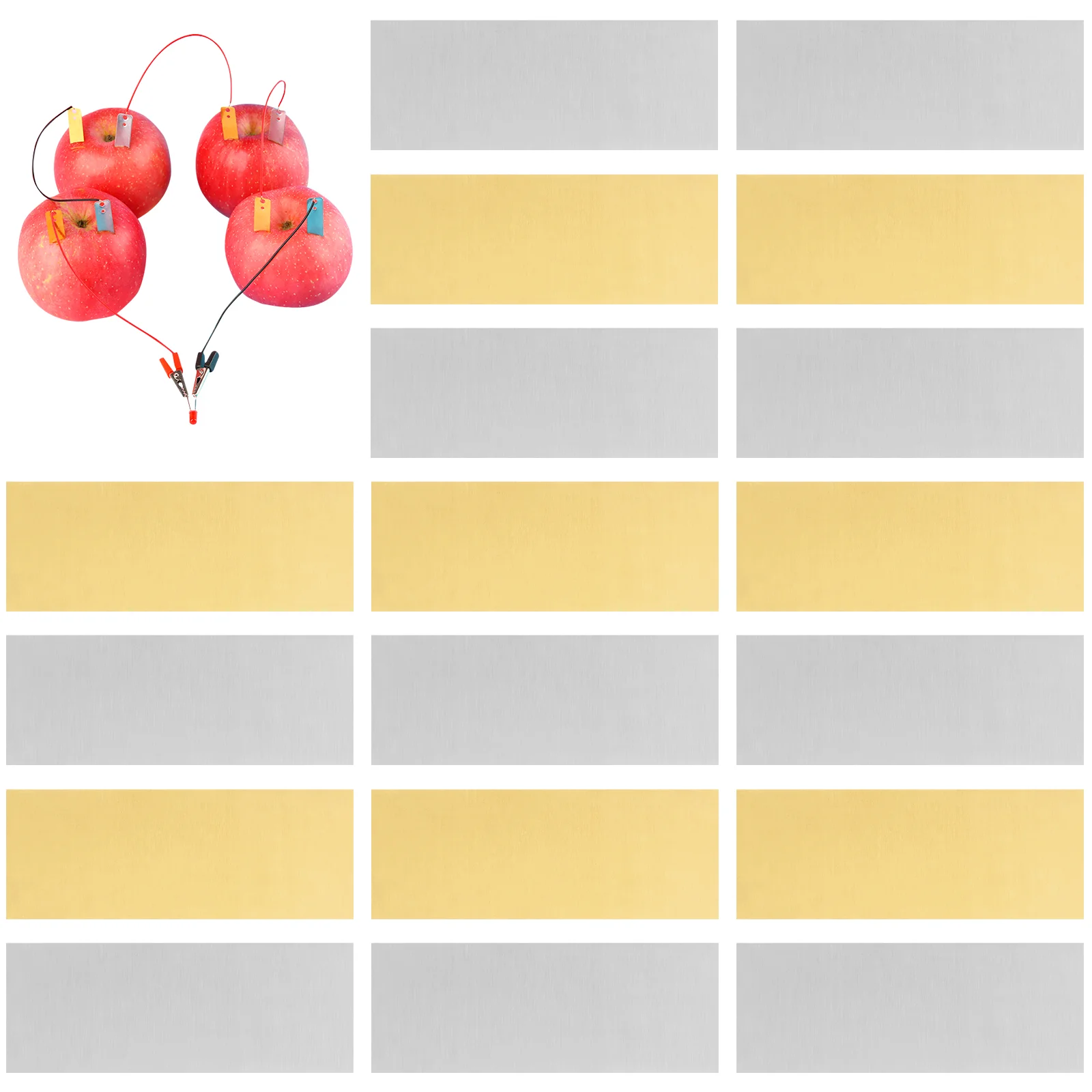 

10 Pairs Zinc Sheet Copper Electrode Strip Experiment Electroplating Material Plate