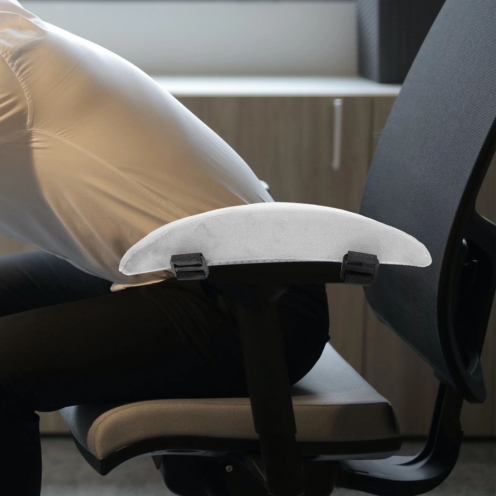 

PC Accessories Chair Armrest Office Pads Replacement Cover 28.5x8.5cm Grey Flannel Covers