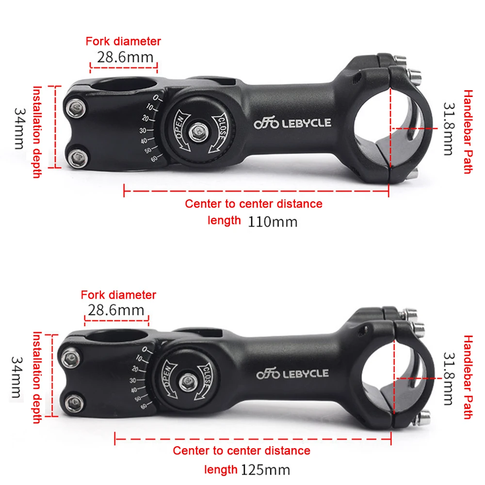 MTB велосипедный стержень из алюминиевого сплава с регулируемым углом наклона