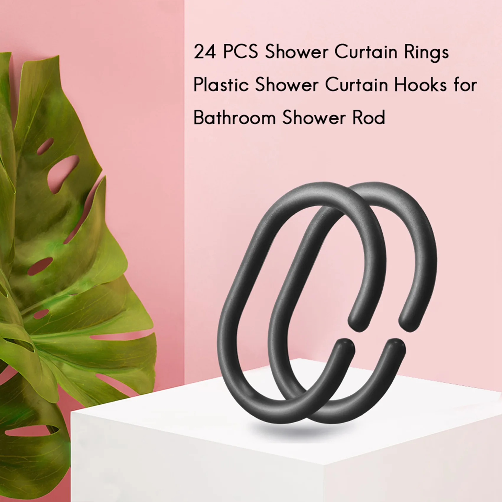24 шт. кольца для занавесок душа пластиковые крючки ванной комнаты душевая штанга