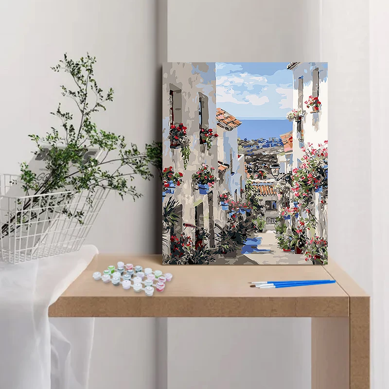 Картина по номерам строительный ландшафт картина на холсте