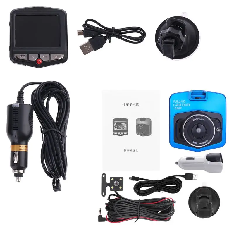 

2.4" for HD 1080P Dual Lens Rearview Car DVR Camera Video Recorder Cam G-Se