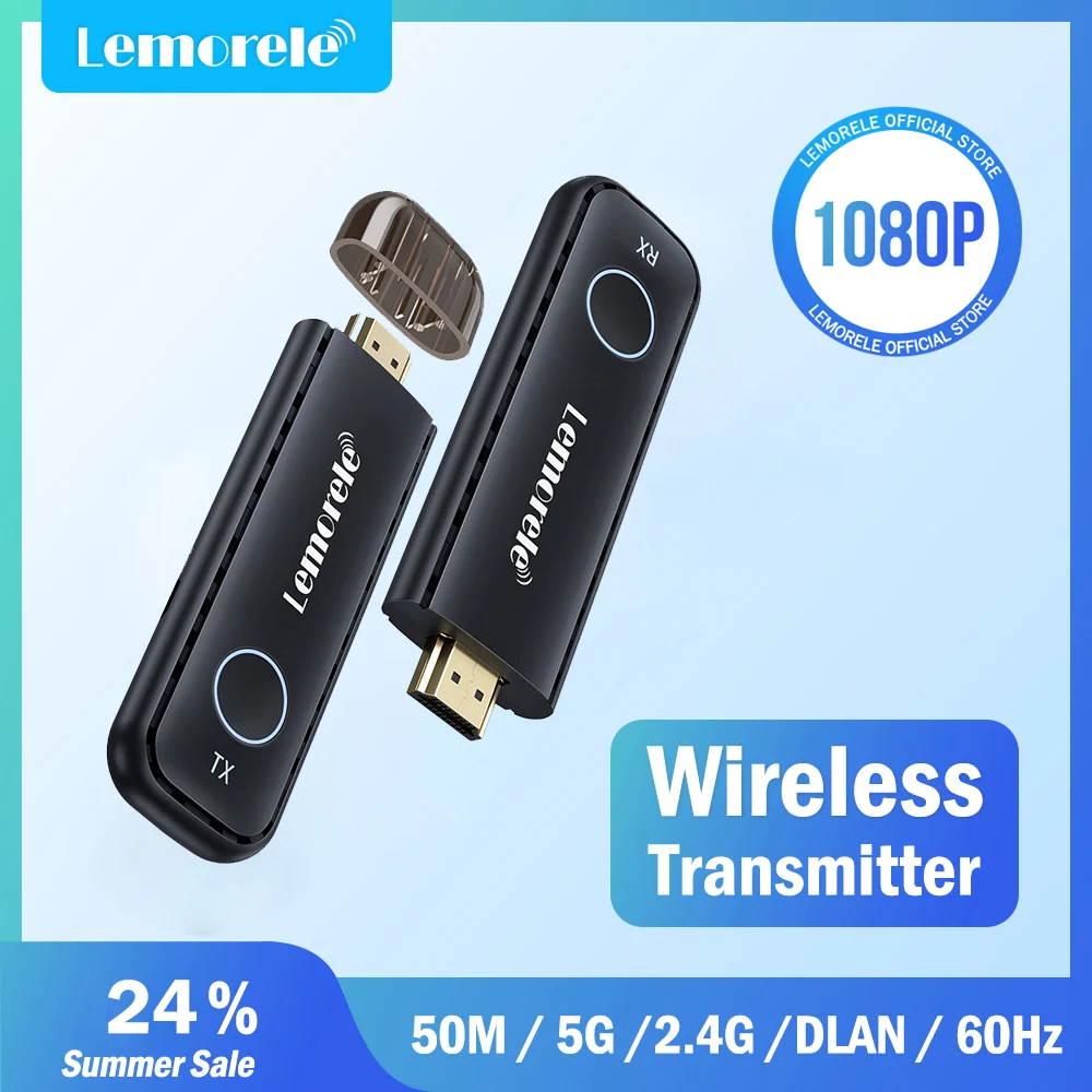Wireless HDMI Transmitter Receiver 50M Display Dongle Extender AV Adapter for Laptop TV Projector Monitor