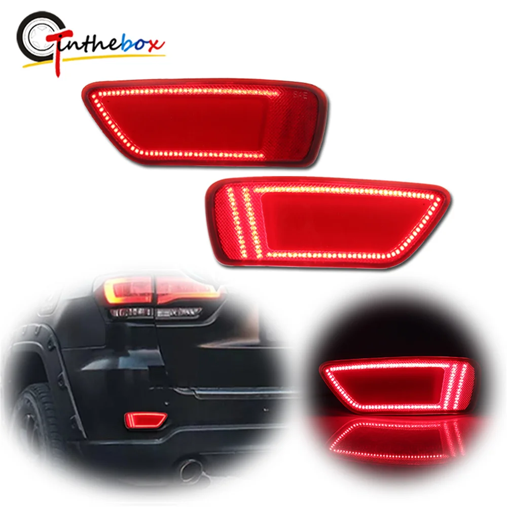 Красный светодиодный отражатель заднего бампера автомобиля для Jeep Grand Cherokee Compass