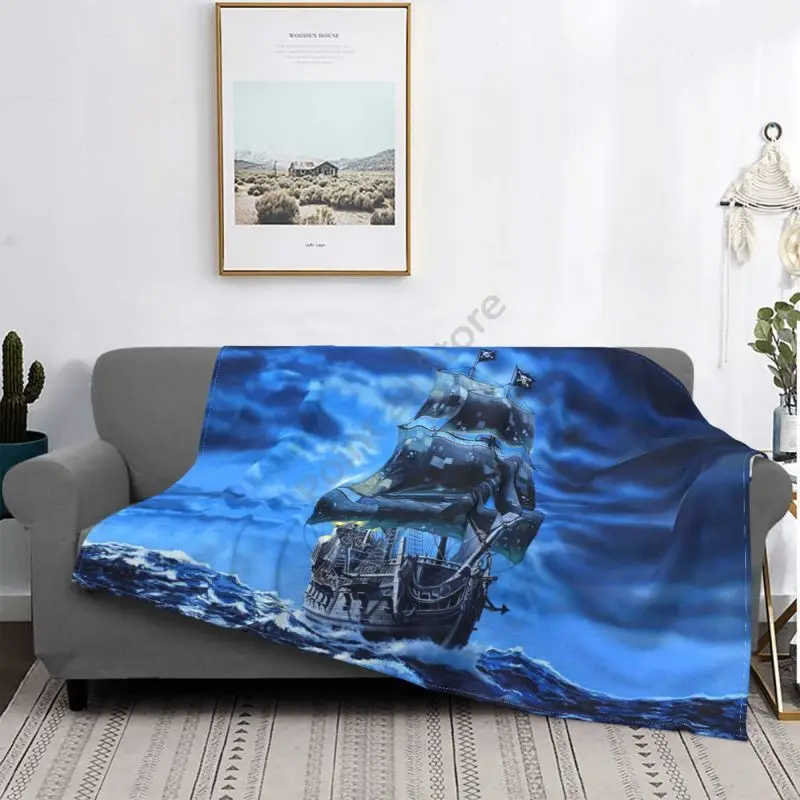 

Pirate Ship Multifunctional Thermal Flannel Blanket Bed Sofa Personalized Super Soft Thermal Bedspread