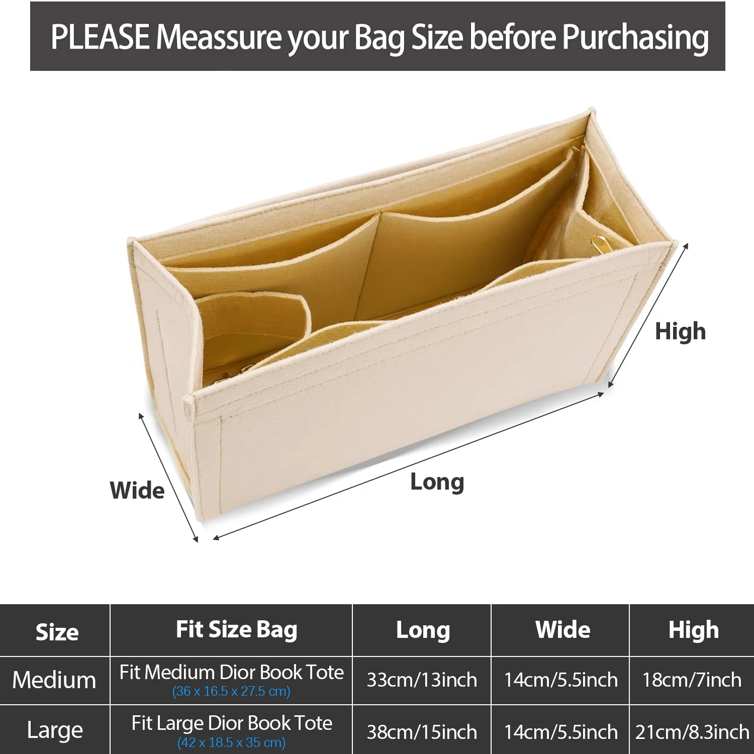 Вставка-органайзер для сумки сумка-тоут книги органайзер-вставка хранение сумок