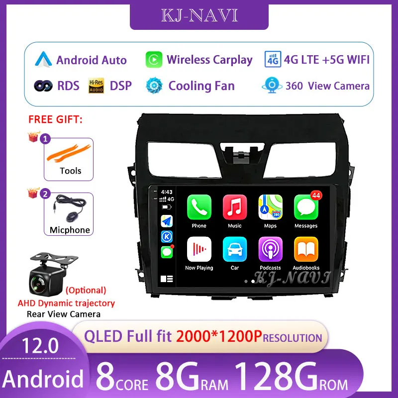 

Android 12 For Nissan Teana Altima 2013 - 2015 Auto 4G Carplay Multimedia Video Player DSP WIFI Bluetooth Navigation ADAS DVR