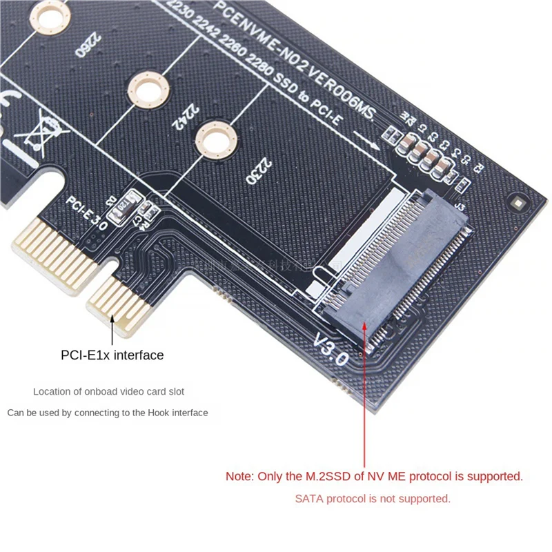 Адаптер M.2 PCIe карта расширения на PCI E3.0 X1 SSD M2 NGFF NVME (ключ M) 3.0 x 1 для настольного