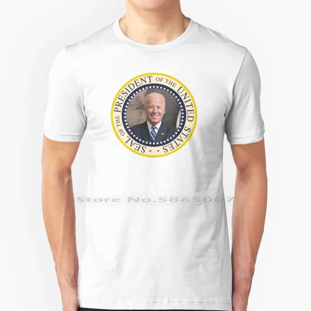 Футболка с изображением президента Biden Usa президентская печать 100% хлопок Potus 2020