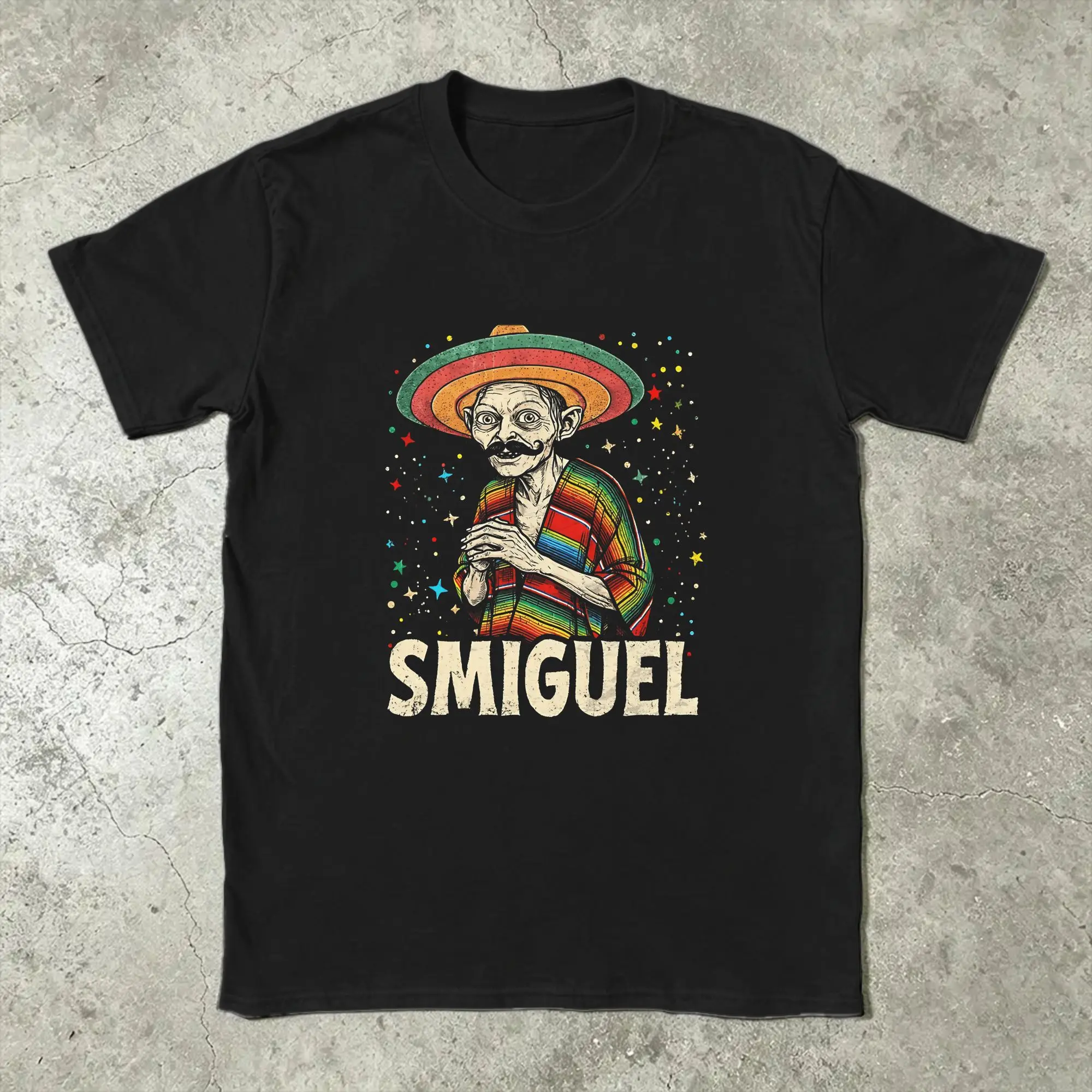 Фото Мужская хлопковая футболка Smiguel Mexican Sombrero с принтом в стиле мексиканской культуры, винтажная, больших размеров, для пляжа №2