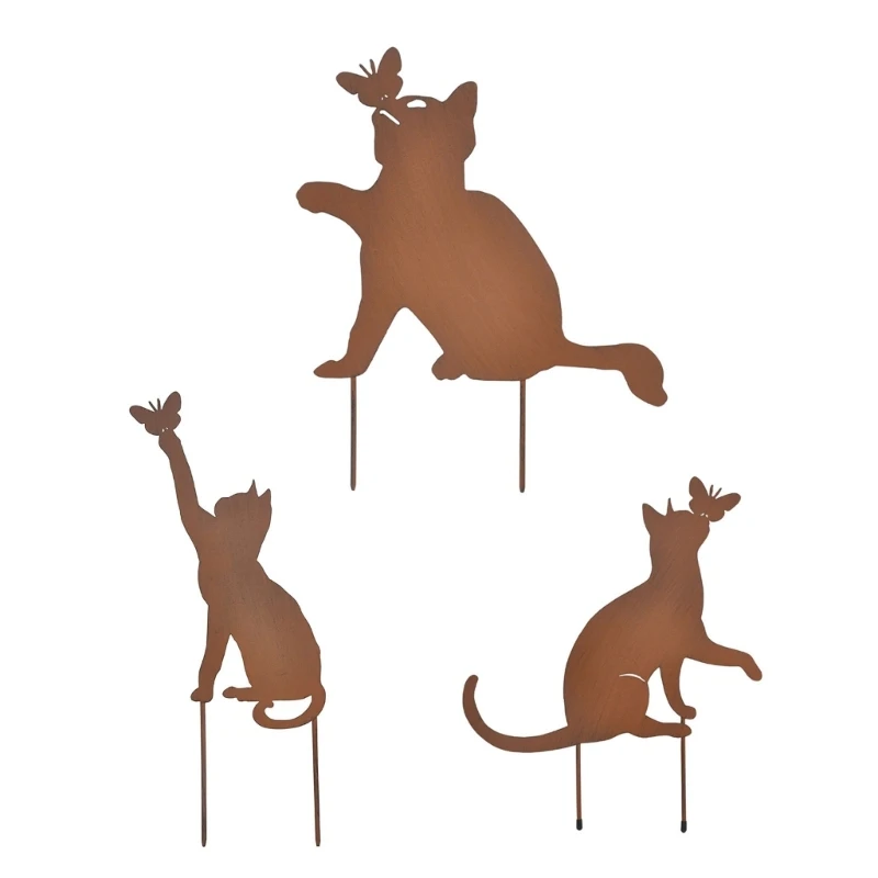 

Sculpture Stakes Fairys Garden Miniature Cat Garden Stakes Display Ornament