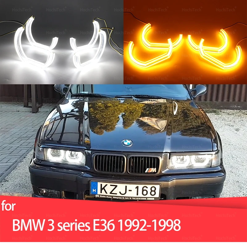 

Switchback DTM Style Light LED Angel Eye Halo Dual Color for BMW E36 3 Series with Euro headlights 1992-1998