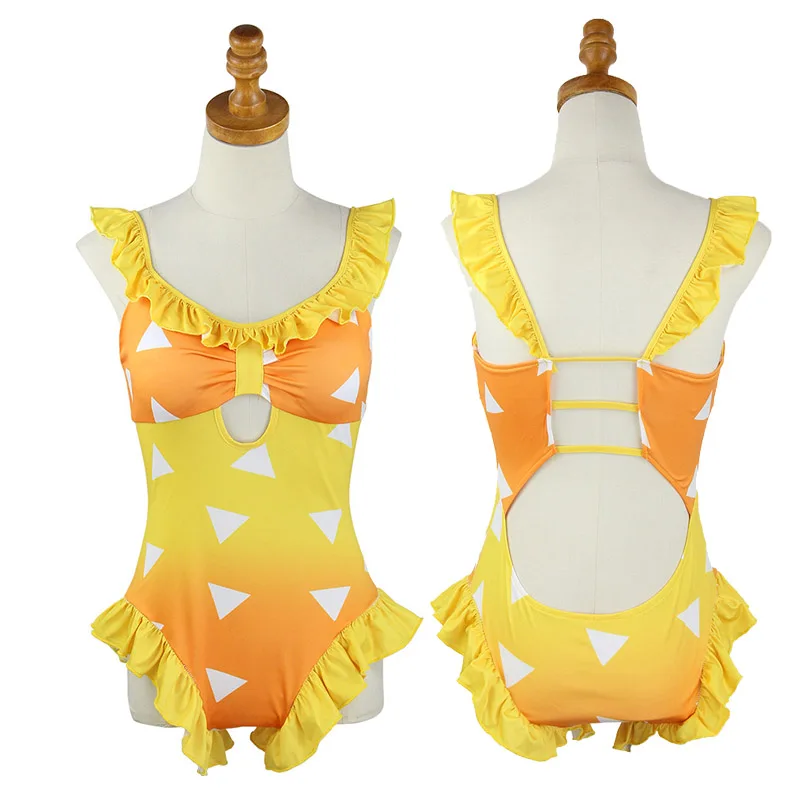 Купальник для косплея аниме Demon Agatsuma Zenitsu женский купальник Kamado Nezuko Kanroji Mitsuri Shinobu