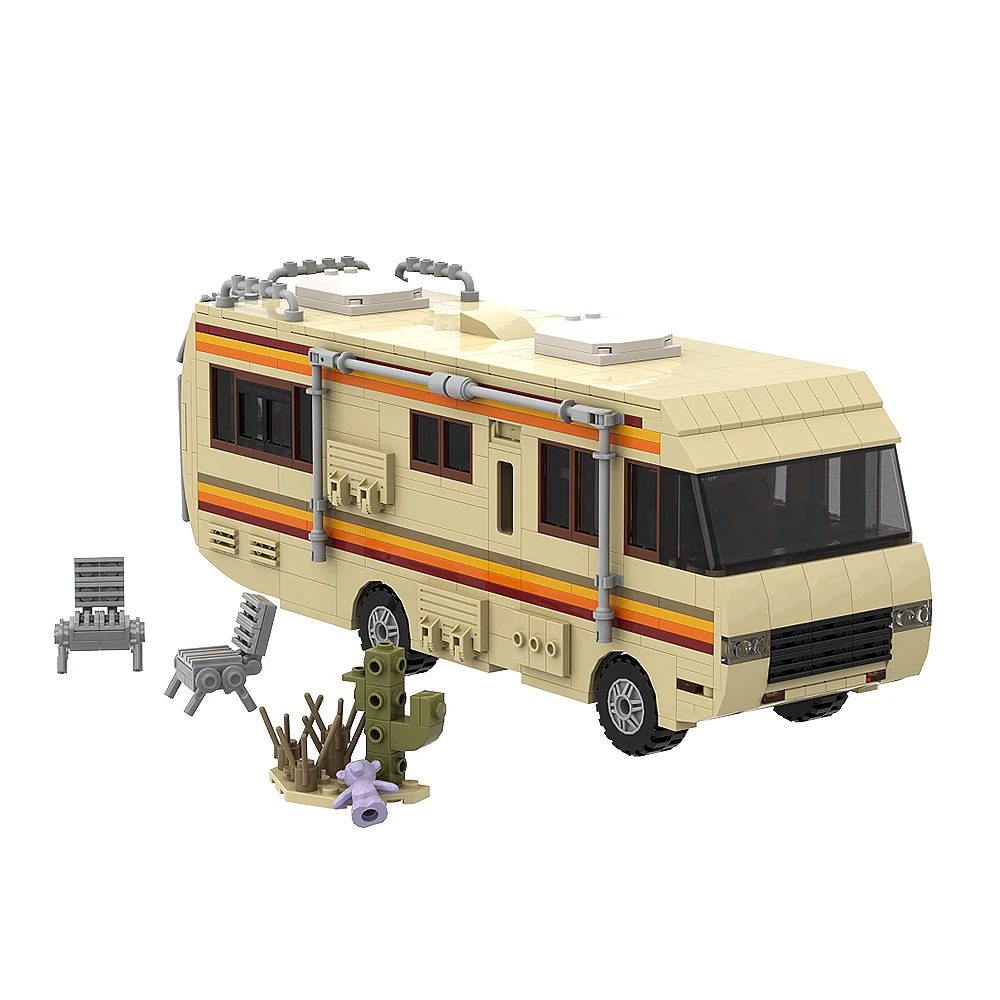 

Gobricks New Breaking Bad Pinkman Cooking Lab RV Car Building Blocks Set Walter White Van Vehicle Toy For Children Birthday Gift