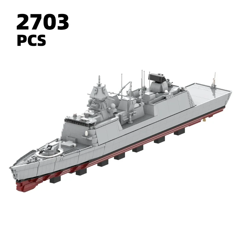 Военный MOC HNLMS De Zeven Provinciën фрегат строительный блок комплект линкора темно-синий