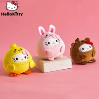 10cm kawaii sanrio hello kitty keychain bags plush pendant anime stuffed animals cute cartoon keychains gift toy kids women male