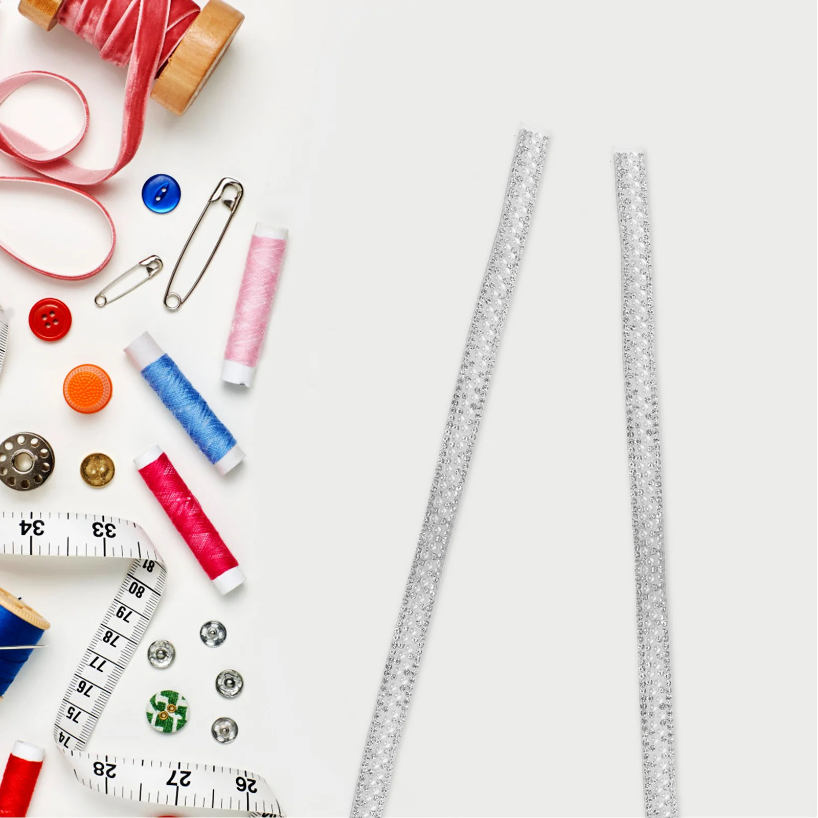 2 рулона полоски с жемчугом и стразами аксессуары лента наклейка одежда ремесла