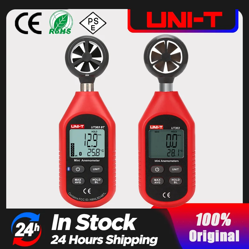 

UNI-T Digital Anemometer UT363 Mini Size LCD Handheld Data Retention Wind Speed Temperature Measuring Instrument