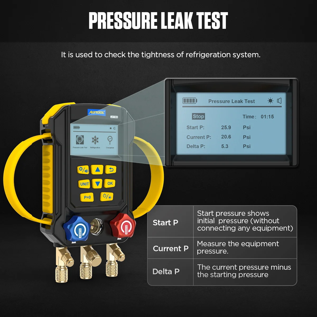 LM160 низкое давление r410 R1150 R123 R1233zd R1234yf R124 R125 R142b R161 цифровой коллектор холодильные
