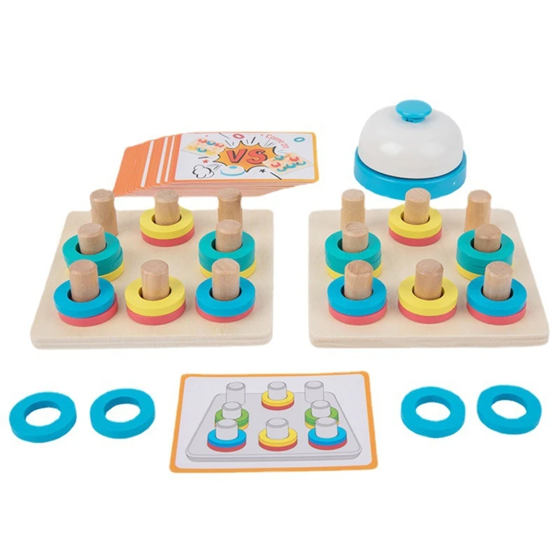 

Logic Thinking Color Space Match Puzzle Busy Board Hand-Eye Coordination Teaching Props w/ Flashcard for Parent-Children