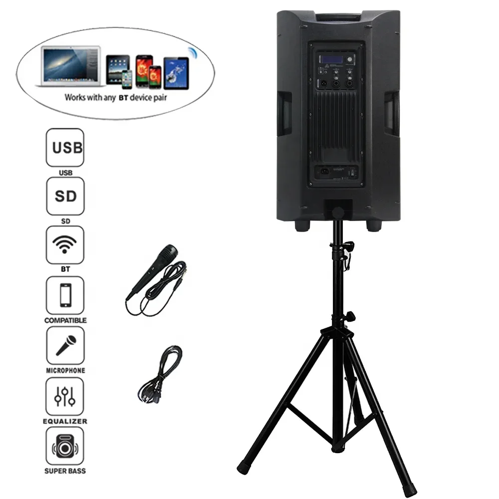 1400 Вт 15 &quotсабвуфер высокой мощности профессиональный аудио DSP звуковая коробка